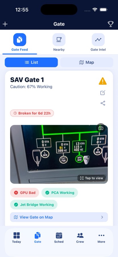 iFlight Pro Gate Feed screen